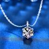 s925 Sterling Silver 2 Carat Moissanite Diamond Pendant Women's Necklace Fashion Minimalist Collar Necklace Jewelry Gift