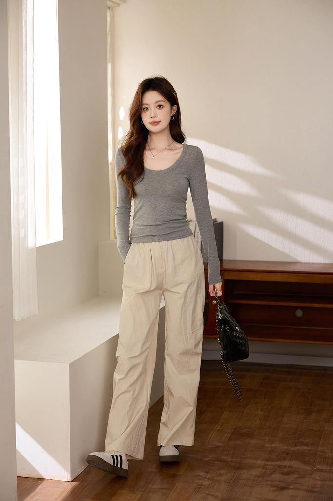 **Women's Autumn 2026 Long-Sleeve Modal Cotton Base Layer Tee**