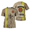 Summer Round Neck 3D Firefighter Print Top Fashionable Casual Short Sleeved Men's T-shirts