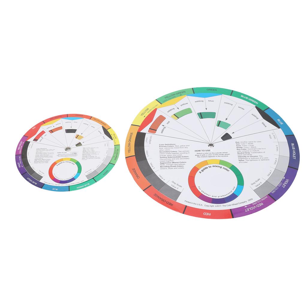 2pcs 9.3in 5.5in Diameter Color Mixing Guides Body Art Tattoo Color Blending Mixed Guide Wheel
