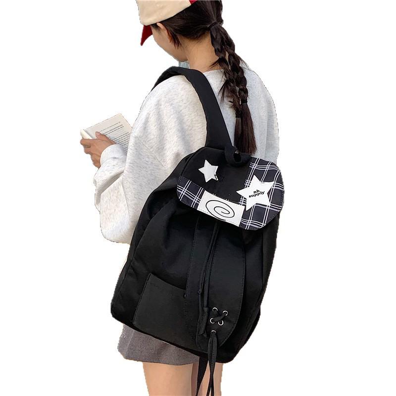2026 Minimalist Lightweight Plaid Backpack - Large Capacity, Versatile for Students and Commute.