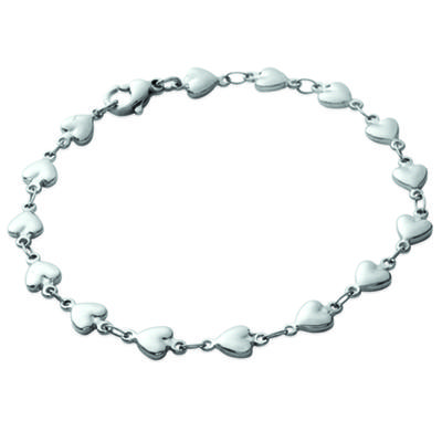 [K9378] - Silbernes 'Love'-Stahlarmband - 5 mm