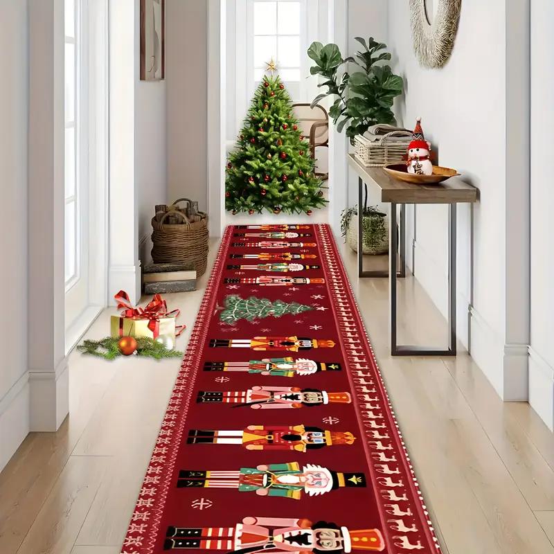 Christmas Carpet, Walnut Soldier Corridor Floor Mat, Holiday Decorative Mat, Soft And Slip-Resistant Home Decoration
