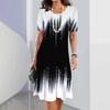 Elegant Fashion Short Sleeve T-shirt Dress Beach Vacation Midi Dresses Women 3d Print Clothing