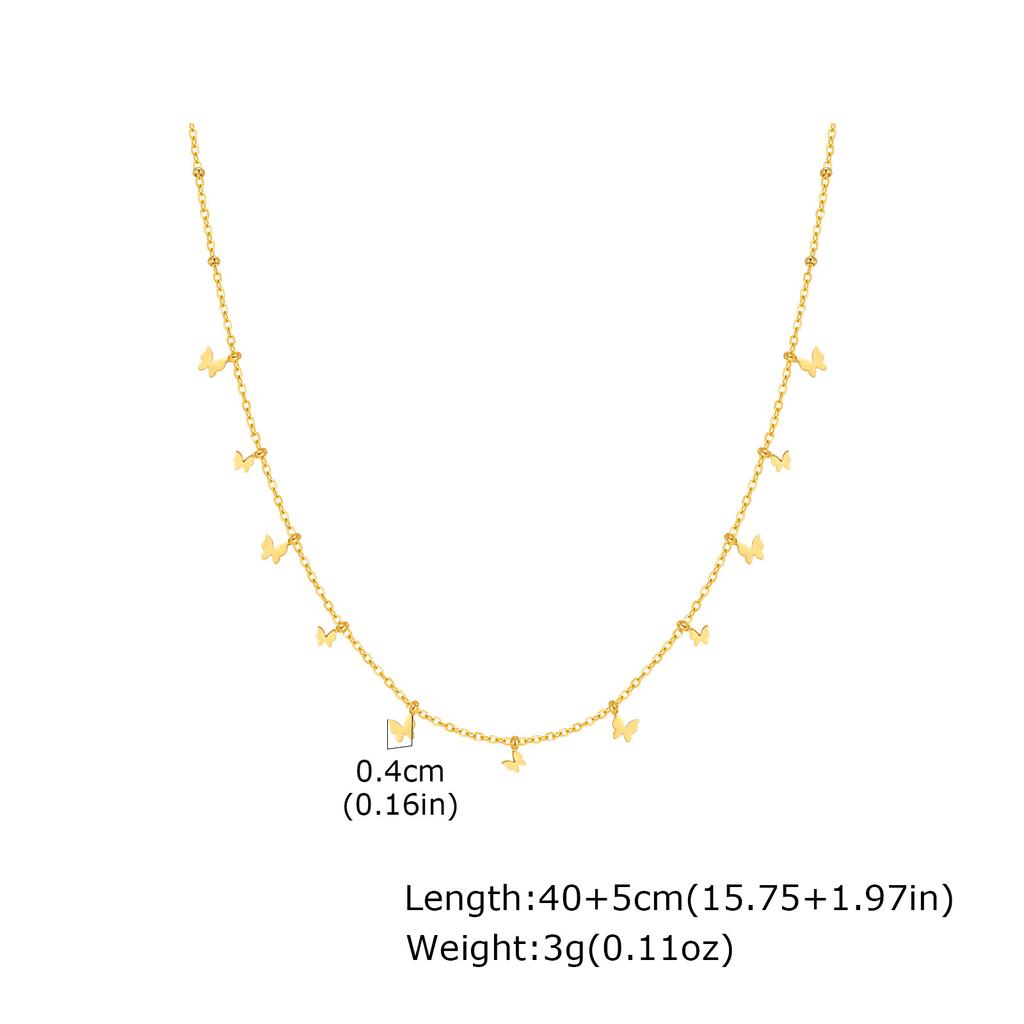 Wind Delicate Clavicle Chain Sweet Butterfly Jewelry, Stainless Steel Heart Bracelet Women Nc-2536