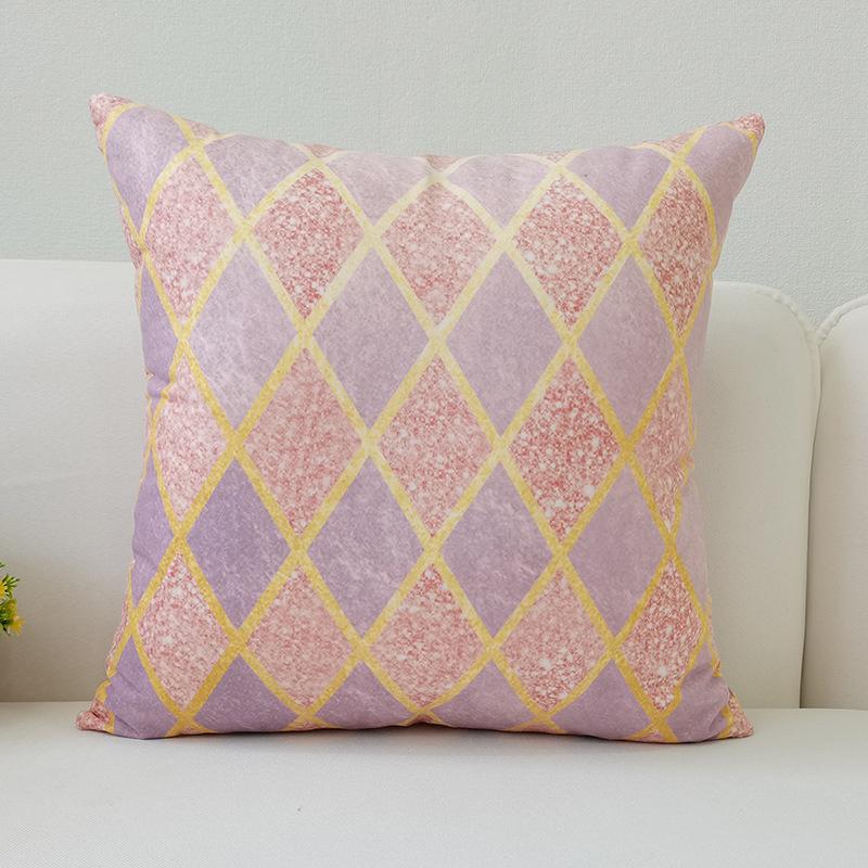 45x45cm Warm Pink Geometric Cushion Cover Pineapple Letter Simple Pillow Cover Ins Printing Poster Sofa Office Home Decoration