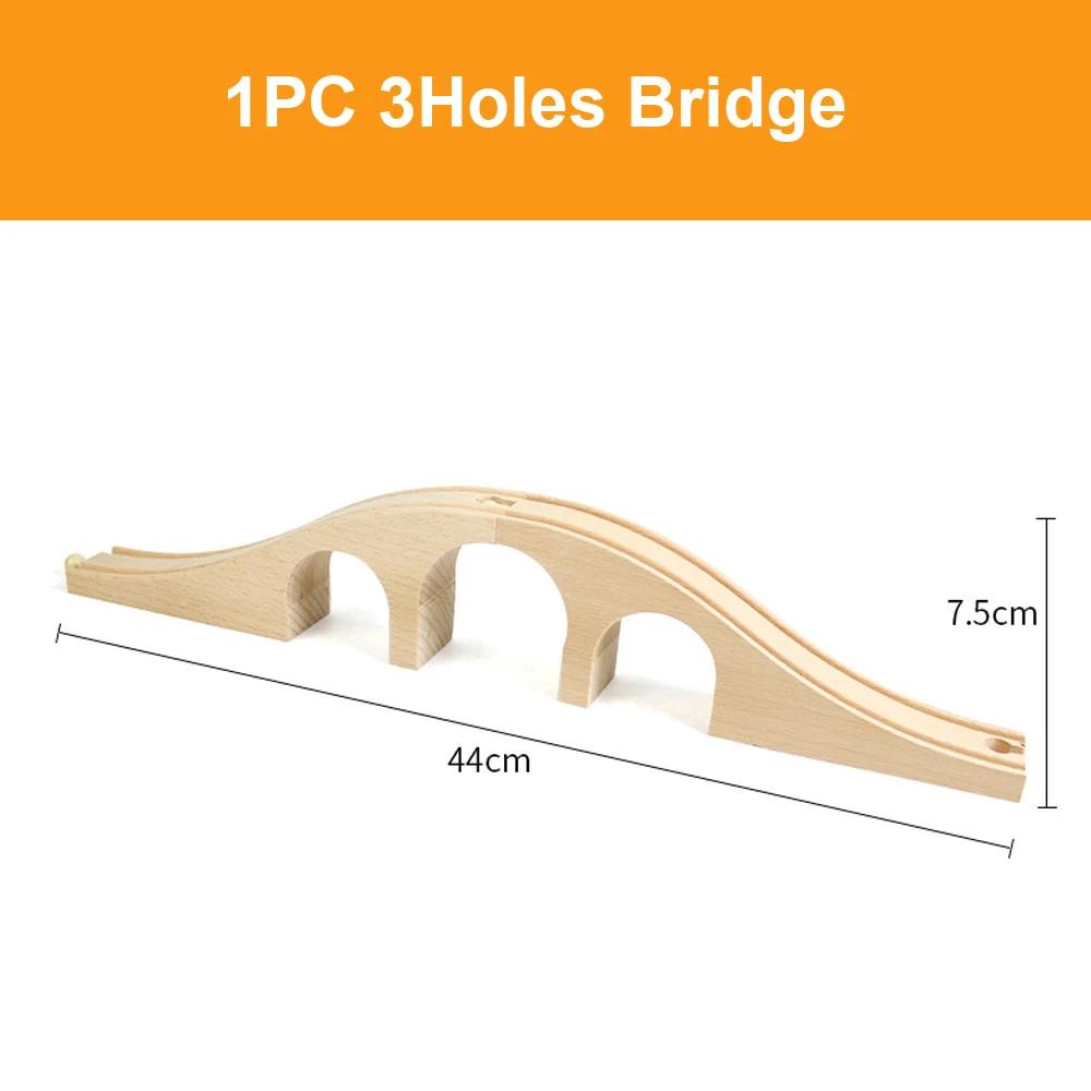 DIY Children Wooden Train Rail Track Accessories Toy Cross Track Railway Toys Compatible All Track for Kids Boys & Girls Gifts