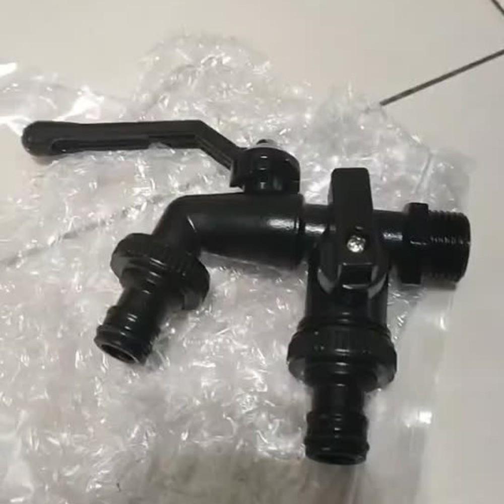 1/2 Inch Inlet Garden Faucet Black Paint Bibcock Rust-Proof Double Outlet Faucet  Outdoor Garden
