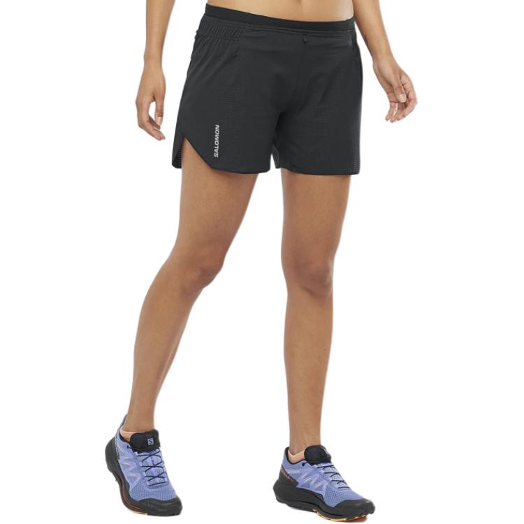 SALOMON Letter Print Outdoor Sports Casual Shorts Unisex Shorts Black LC1891500