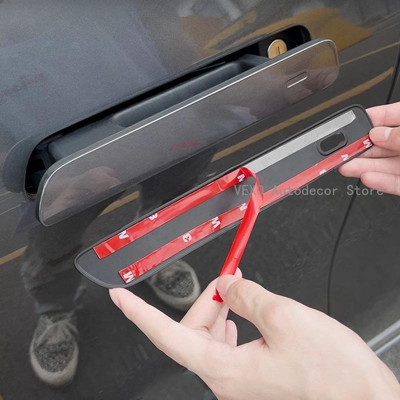For Chery JAECOO J7 PHEV Tansuo 06 Door Handle Covers Fiber Pattern Car Door Handle Protective Stickers Cover Decor Accessories