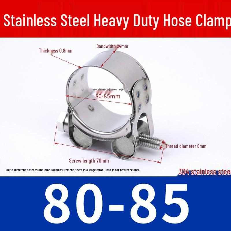 304 Stainless Steel European-Style Heavy-Duty Worm Drive Hose Clamp