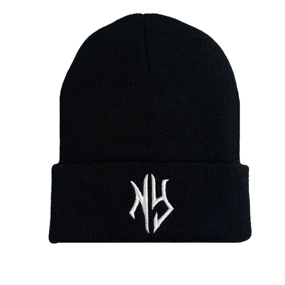 1pcs Hip Hop Embroidered Beanie Hats For Men Women Winter Warm Stretchable High Quality Knit Hat Couple Gift Accessories Black W