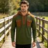 Men's Color Block Hoodie With, Long Sleeve Loose Fit Casual Sweatshirt for Spring and Fall