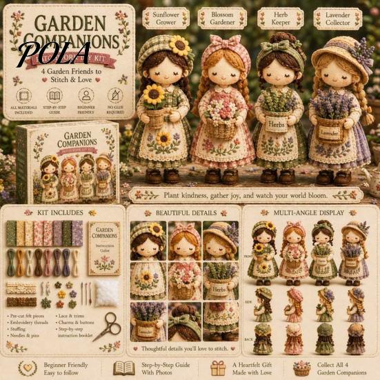 DIY Patchwork Kit Girl Kit, 3D Doll Sewing Craft Set with Pre-Cut Fabric Thread Needles, Cute for Home Decor Handmade Gift Starter