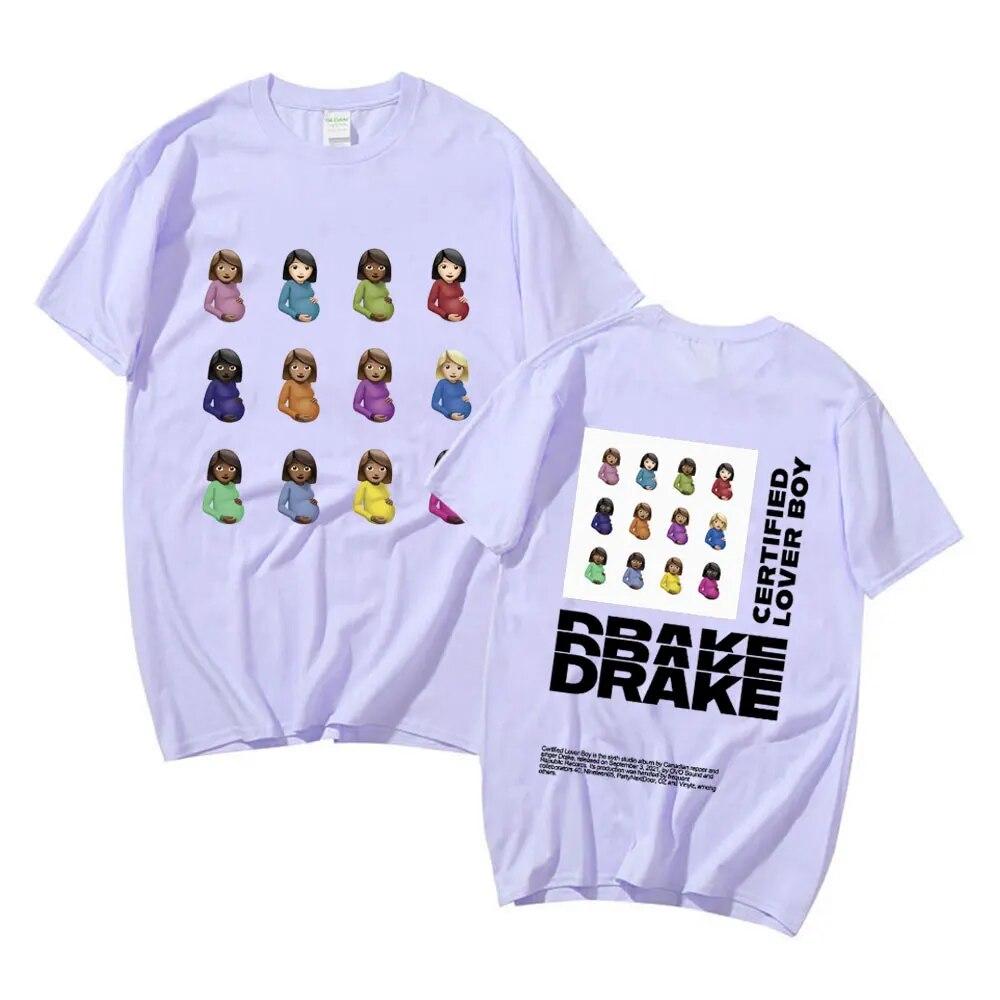 Rapper Drake New Oversized T Shirt Certified Lover Boy Album Print T-shirt Unisex Hip Hop Casual Funny T Shirts Unisex Streetwear