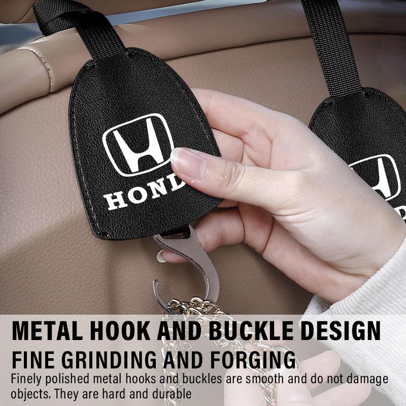 1/2pcs Leather Car Seat Back Hooks Portable Hanging Bag Rack for Honda Civic Xrv Hrv Crv Brv City Accord Fit Jazz Insight Pilot Passport Stepwgn