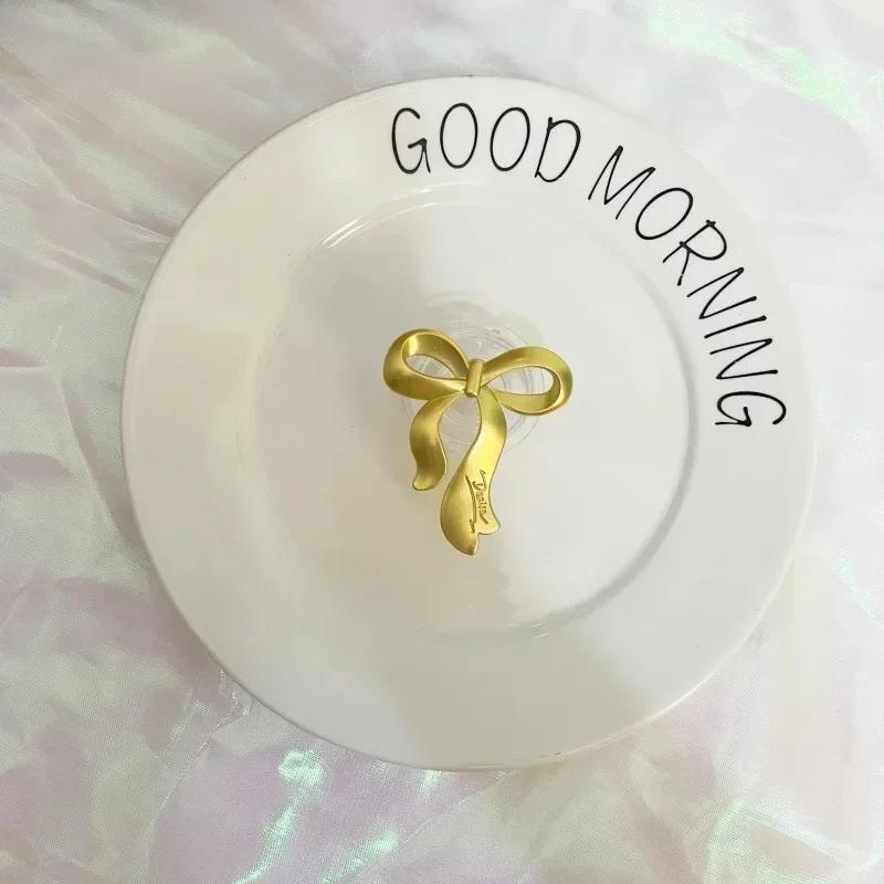 Cute Bow Phone Shell Back Sticker Korea Ins Style Transparent Foldable Phone Stand for iPhone Samsung Xiaomi Back Mounted Holder