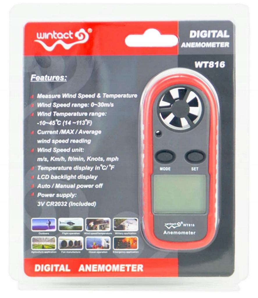 Anemometer Wind Gauge Temperature Air Speed Measurement
