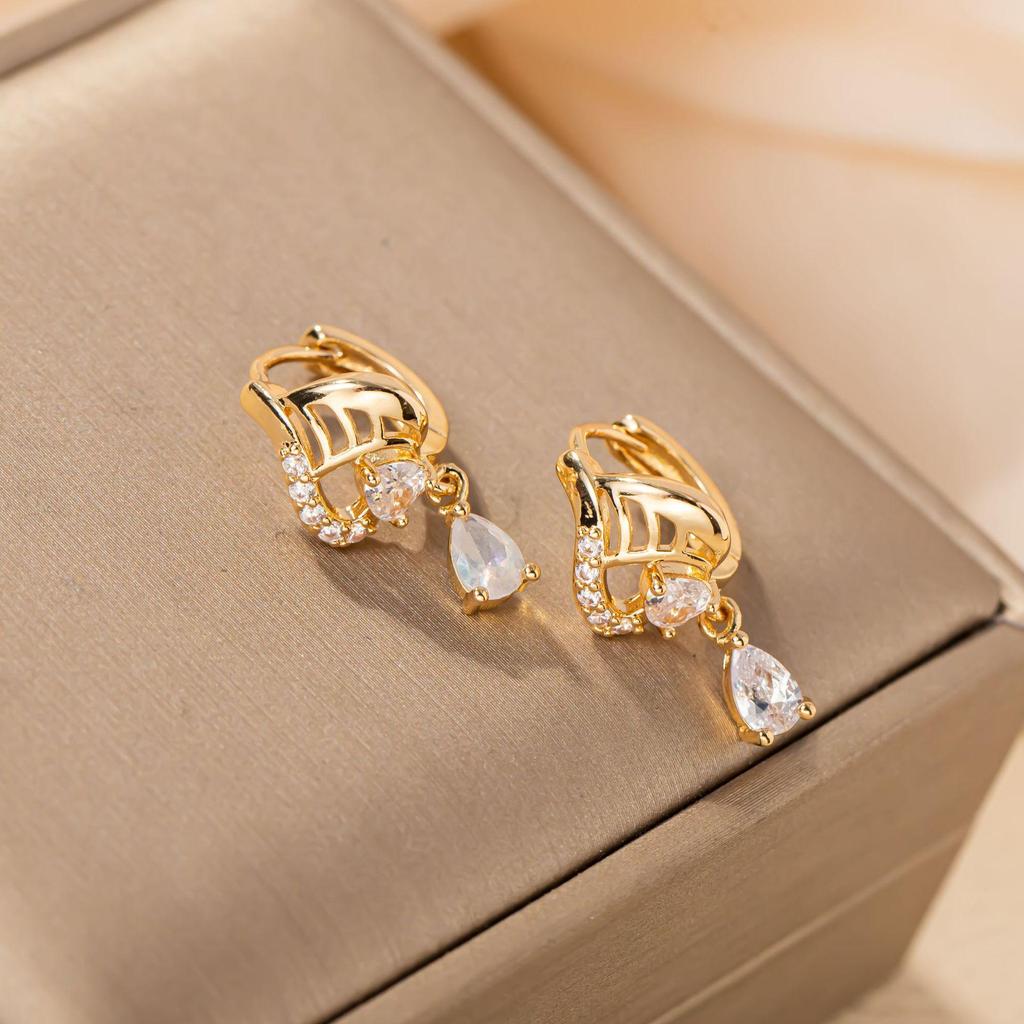Elegant Retro Water Drop Earrings: European, American, Japanese, and Korean Styles