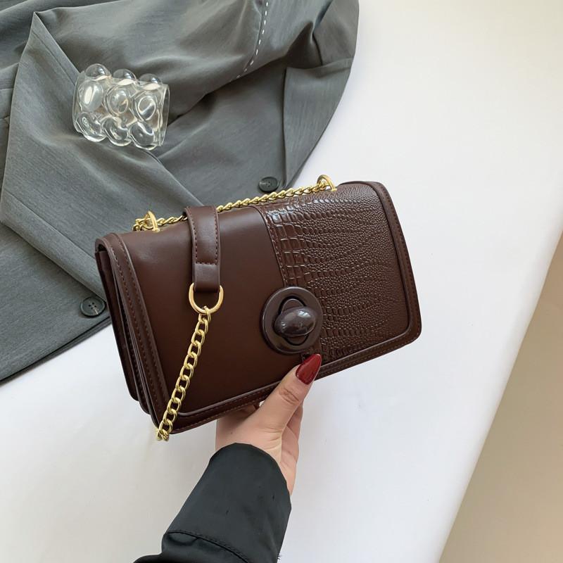 Элегантная минималистичная сумка через плечо, модная ретро маленькая квадратная сумка для женщин кофейный