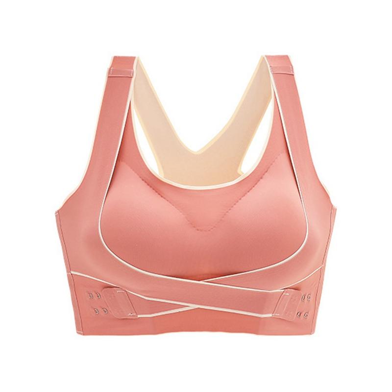 Women's Invisible Front Cross Closure Shockproof Yoga Sports Bra Beauty Back Cross Strap Anti-Sagging Casual Fitness Bralette