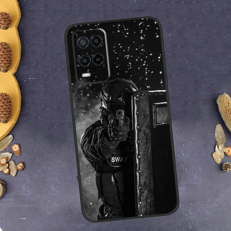 Police SWAT FBI Phone Case For Oppo A96 A16 A76 A78 A58 A18 A38 A98 A17 A77 A80 A40 A60 A74 A94 A54 A15 A57S