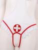 Women's Nurse Costume Set Roles Play Backless Bodysuit Uniform Outfit Set Bodysuit with Headband
