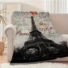 Vintage Eiffel Tower Architecture Design Art Blanket - Soft Lightweight All-Season Multi-Purpose Throw for Nap, Couch & Travel