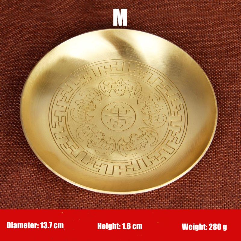 Buddhismus Kupferplatte 18cm Glückverheißende Tibetische Messing Gravur Schale Anbetung Für Buddha Obstschale Schreibtisch Heim Geschenk Dekorativ