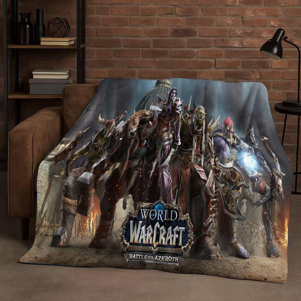 

3D WOW World of Warcraft Игра Охотник на демонов Артас Мультяшное Фланелевое Одеяло, Сверхмягкий Плюшевый Плед для Домашней Спальни Кровати Дивана 75x90cm