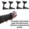 4pcs Tuning Pegs, 2L 2R Black Closed Zinc Alloy Machine Heads String Tuners for Electric Bass