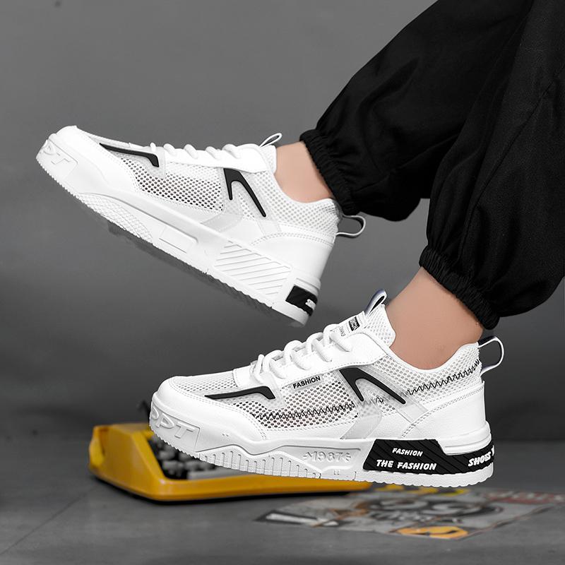 Fashion Vulcanized Sneakers Men Mesh Breathable Canvas Shoes For Men Summer Casual Shoes Sneakers Male British Style Sneakers