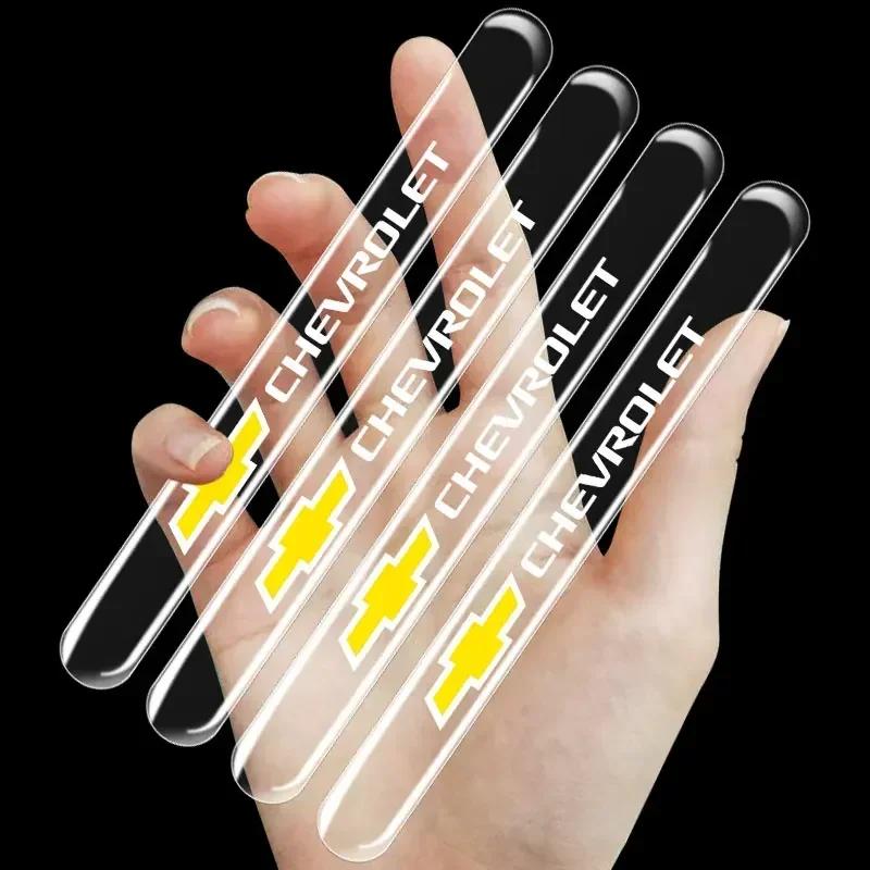 BSRJN1 4Pcs Car Door Protector Transparent Silica Gel Corner Guard Stickers Vehicle Accessories For Chevrolet Spark Sonic Camaro Volt