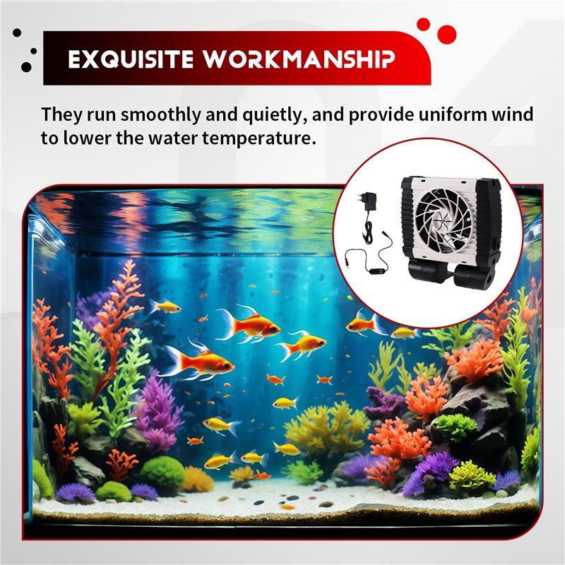 2025 Trend EU PLUG Fish Tank Cooling Fan Aquarium Fish Tank Adjustable Fan With 6 Wind Speeds Aquarium Cooler Chiller