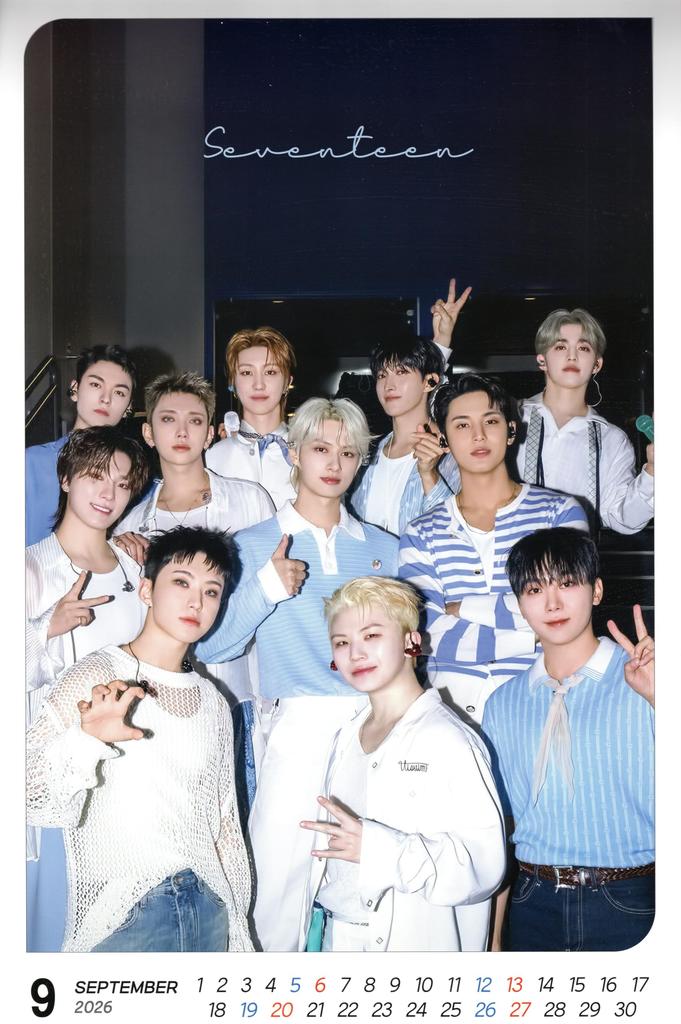 Seventeen Goods Large Wall Calendar 2026 Sticker Set + K-POP