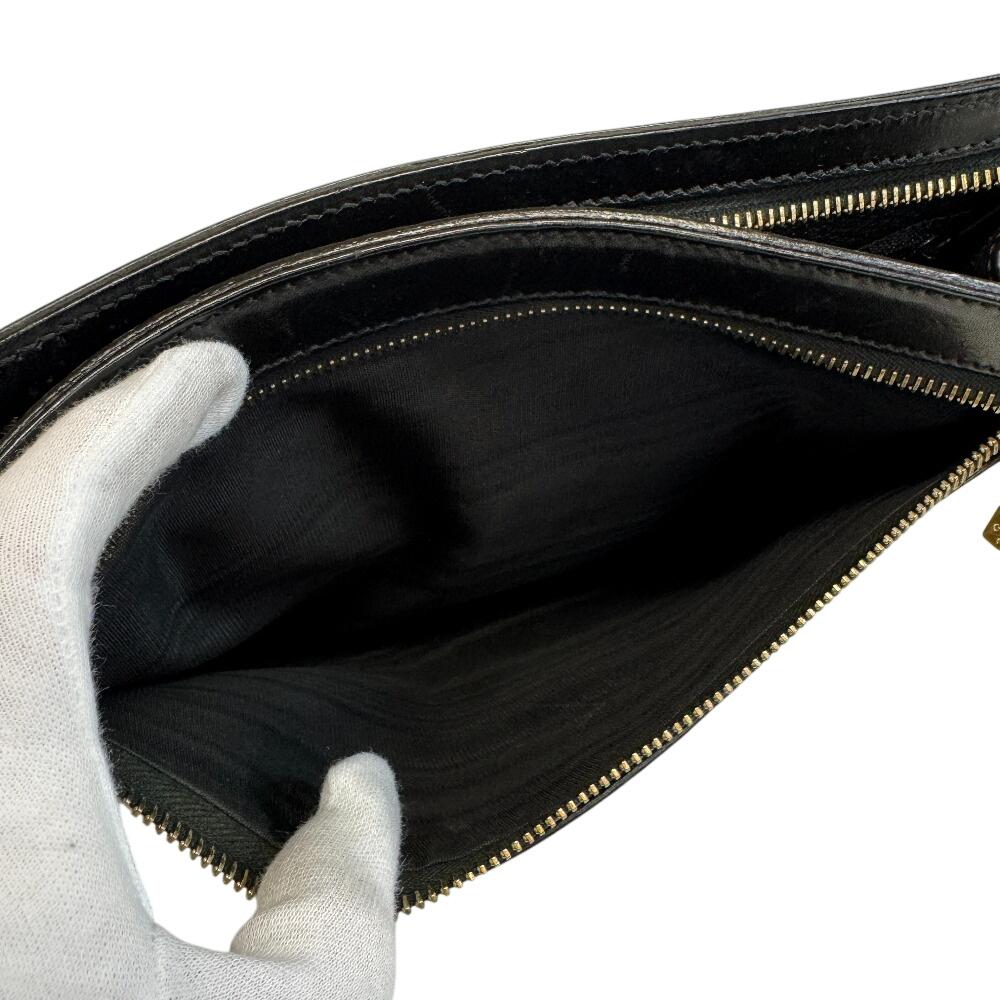 CELINE business bag pouch Macadam leather Clutch bag black leather Used