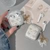 Applicable Airpods 1 /2 Generation Apple Bluetooth Protective Case Airpodspro3 Bow Tie Pearl Pendant