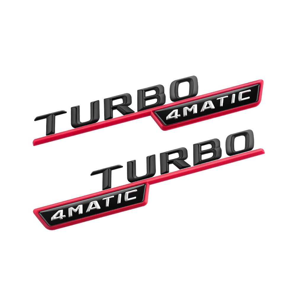 2pcs TURBO 4MATIC Fender Sticker Front Door Side Sticker for Brabus Mercedes Benz AMG Maybach A/C/E/S Brabus Sticker Christmas AW1 c13