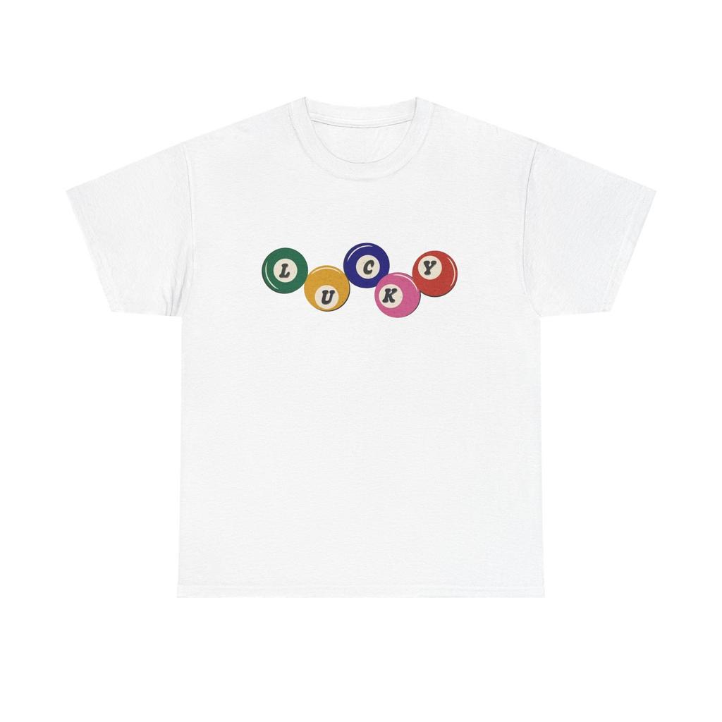 Lucky Pool Balls Retro Graphic T Shirt Men's Heavy Cotton Tee