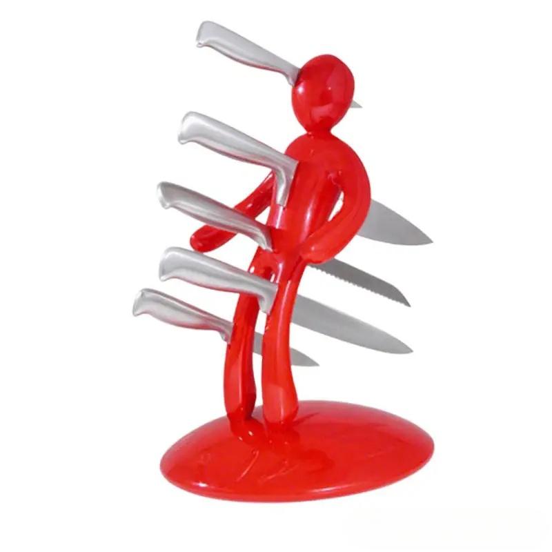 

Креативный органайзер для хранения кухонных столовых приборов, гуманоидная подставка для ножей, костюм, настольная модель, украшения, подарок (без ножа) красный