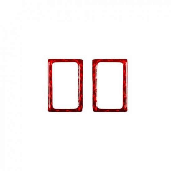 For Mercedes Benz CLA Red Carbon Fiber Interior Rear Window Control Cover Trim