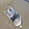 Heavy-Duty Stainless Steel Metal Detecting Shovel with Hexagonal Drainage Holes  Ergonomic Non-Slip Handle for Efficient Beach