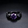 Vintage Black Gold Skull Purple Zircon Punk Ring Creative Ghost Head Fashion Jewelry for Men Women