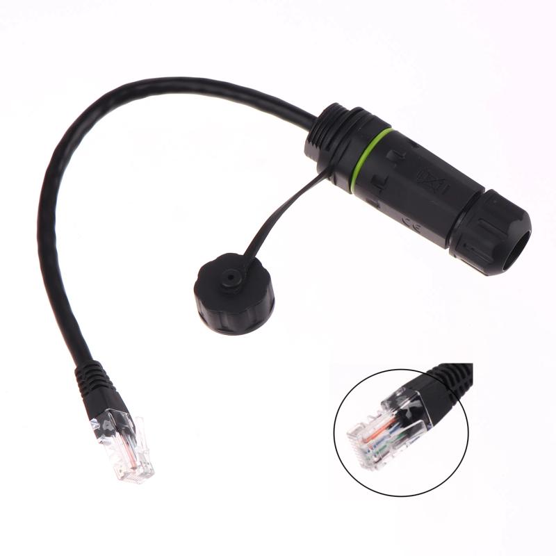 Rj45 8P8C Vanntett Nettverk Gjennomgangshode Kontakt Rj45 Hann til Hunn Adapter Skjøteledning