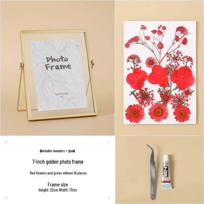 Nordic Creative DIY 3D Dried Flower Frame Kit - Simple Metal & Glass with Glue