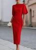 Autumn, elegant temperament, waist and thin medium and long dresses for women