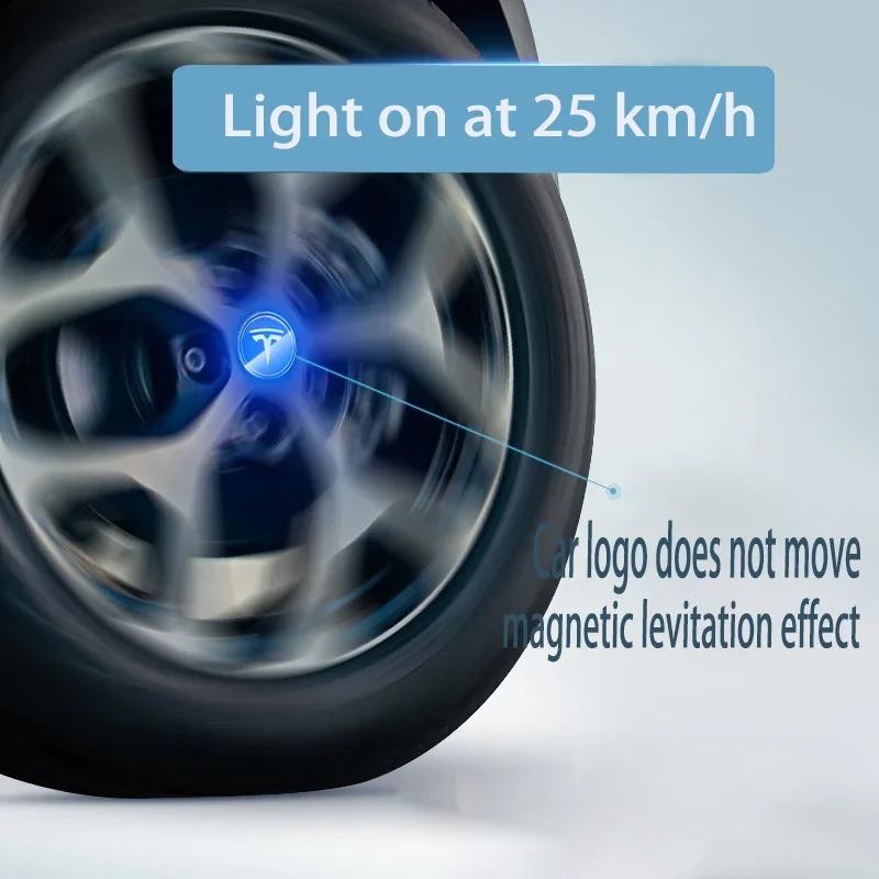 4PC/Set 57mm floating wheel hub cover suitable for Tesla Model 3/S/X, magnetic levitation center cover wheel hub logo
