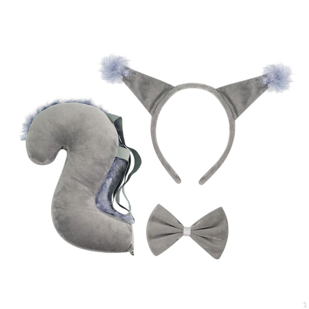 Animal Tail Costume Kit Cosplay Dress up Headwear Headband for Christmas Holiday