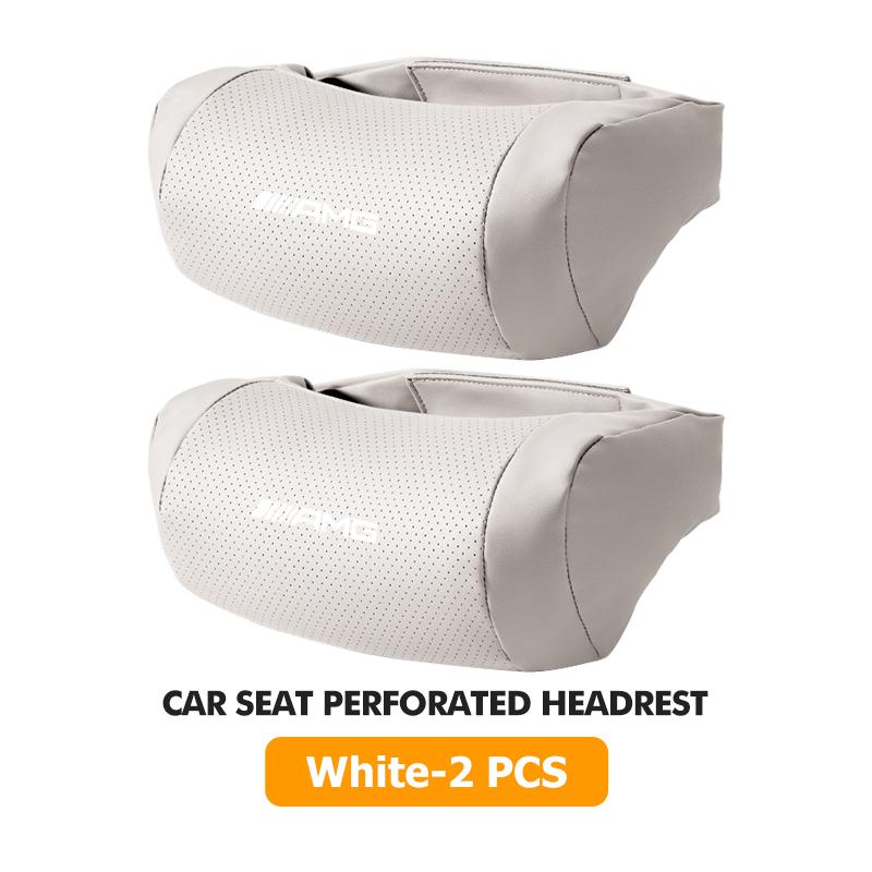 JYZ2 Car Neck Pillow Leather Pack Headrest Pain Relief Lumbar Pillow For Mercedes Benz AMG C180 C300 W124 W176 W177 C200 C260 GLC CLE