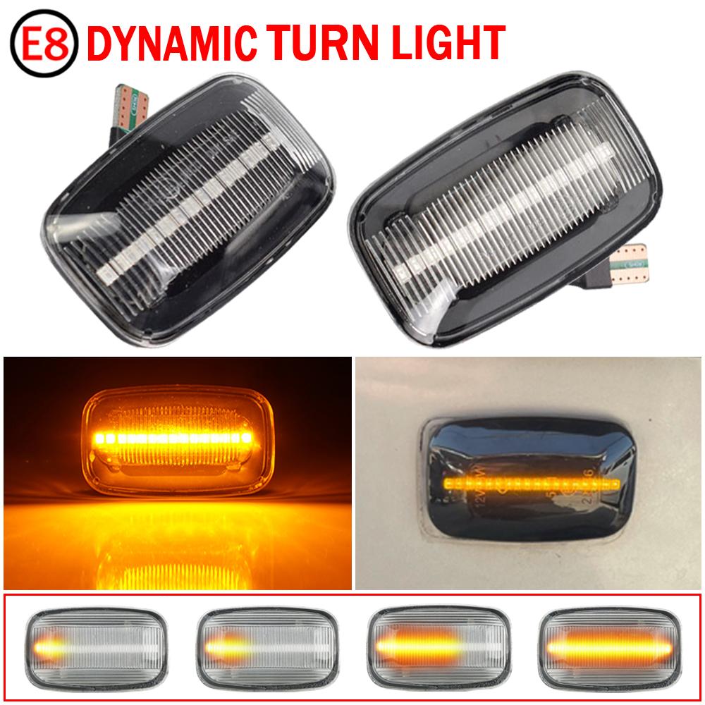 2Pcs For Toyota Landcruiser Land Cruiser 70 80 100 Series Flowing LED Side Marker Turn Signal Lights Indicator Blinker Lamps